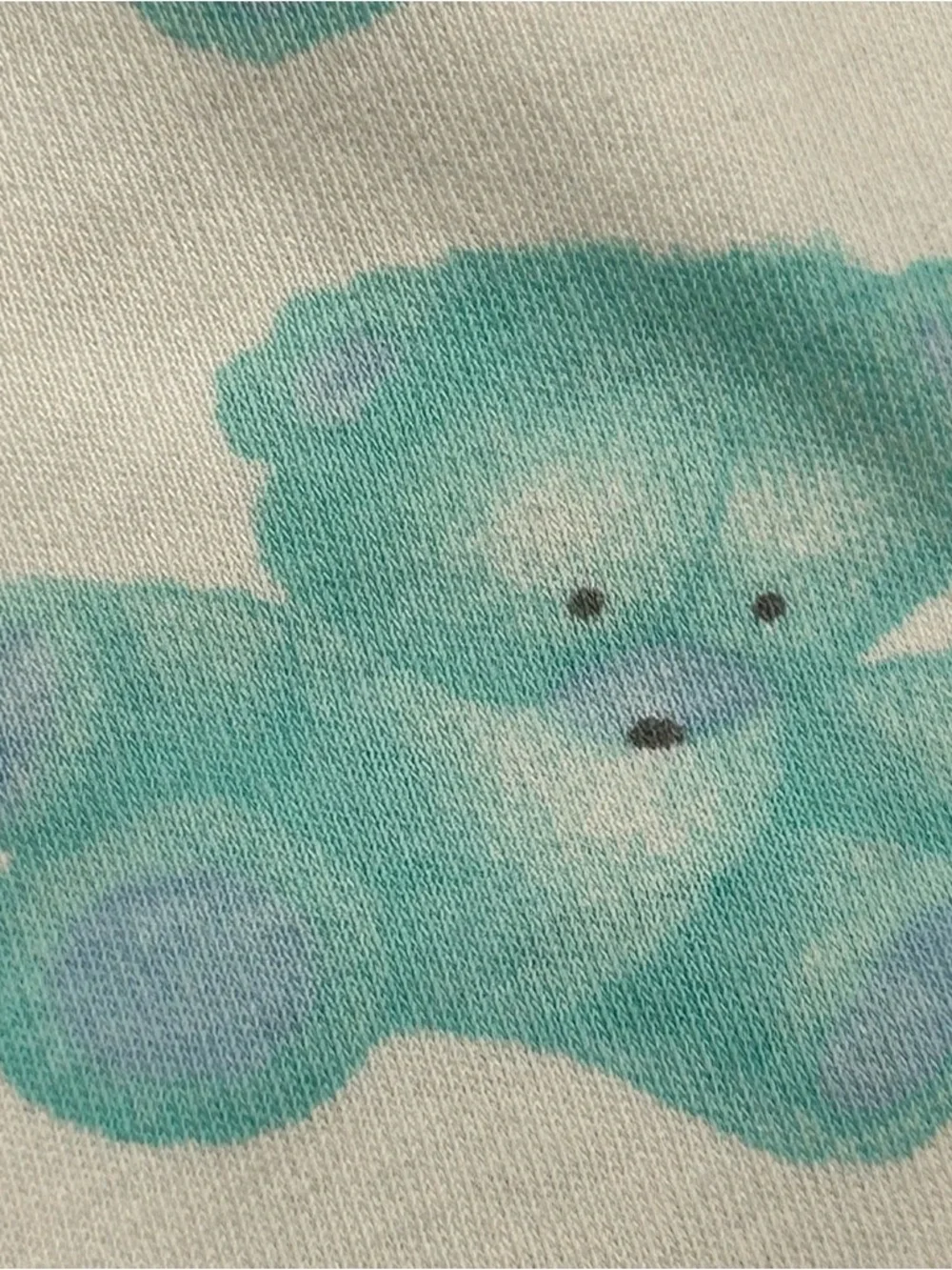 Vintage 90s Carter’s Teddy Bear Baby Blanket Pastel Blue Pink Green 100% Cotton